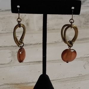 Brown and Gold Bead Earrings